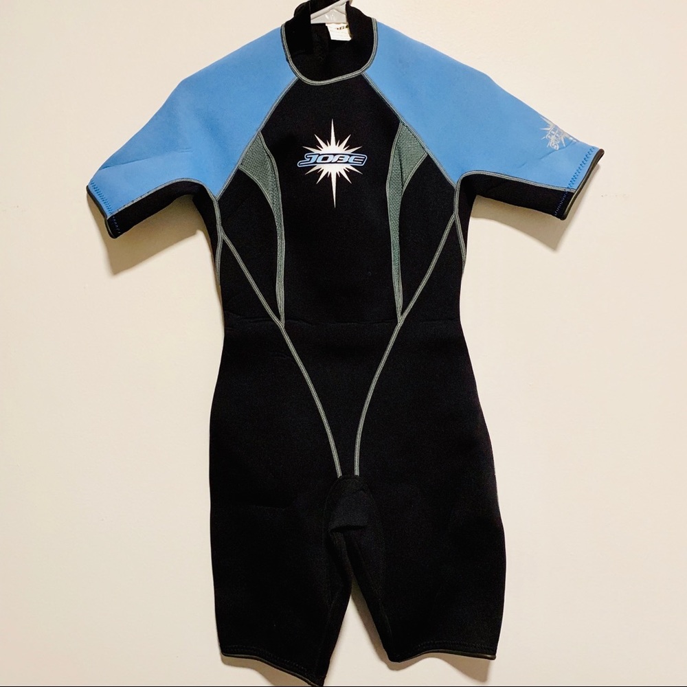 NWT Jobe shorty wetsuit black & light blue size 8